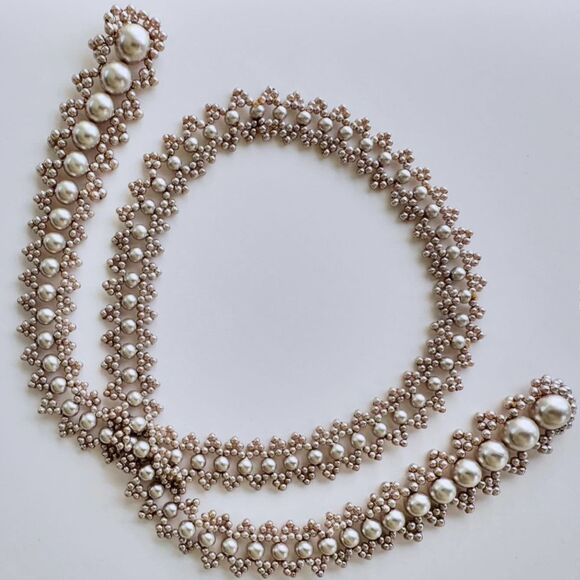 Vintage French Art Deco Glass Faux Pearl Lariat Necklace Circa 1920s-1930s. - Picture 2 of 16